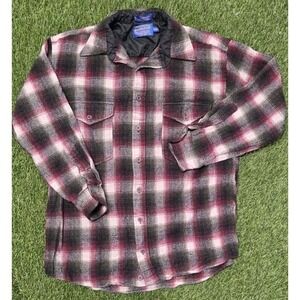 VTG Pendleton Quilt Lined Board Shirt Mens Large Wool Flannel Shacket Plaid‎ USA